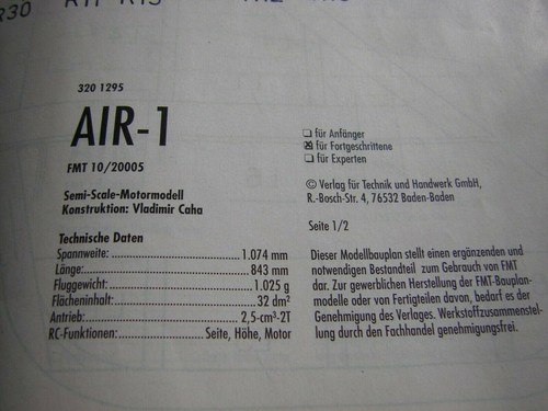 Bauplan air blatt 2 von - bauplan, 1+2
