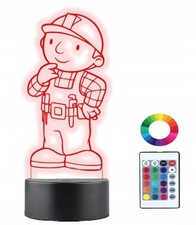 3D Nachtlampe LED Bob Baumeister mit Gravur