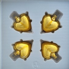 Lauschaer Glas Christbaumschmuck Herzen klein gold glanz mundgeblasen