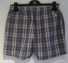 Blau/weiß karierte Shorts/Boxershorts  mit Zugband und Längstaschen Gr. S