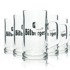 6x Bitburger Glas 0,5l Krug