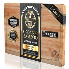 Extra großes Holzhackbrett Bambus Schneiden Servieren Holz Küche Essen