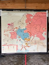 Antike SCHULWANDKARTE Europa