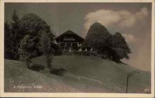 Alpenhotel Kogel Bad Tölz Bayern s/w Postkarte ~1940 Gesamtansicht Echtfoto-AK