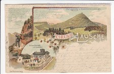 SACHSEN , LITHO GRUSS VON DER LAUSCHE , BERWIRTSCHAFT , WALTERSDORF , 1900