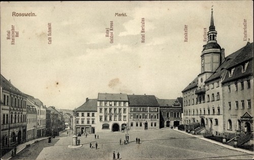 Roßwein sachsen markt - ak, sachsen,