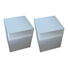 Interlübke 2er-Set Nachtkästchen Nachttisch Cube Light Lack Schneeweiß M03