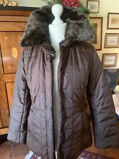 H&M DAMENJACKE MANTEL*FAKEFUR*STEPPJACKE*BRAUN*M*KUNSTPELZKRAGEN*MOLLIG WARM*