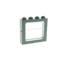 1xLego Fenster Rahmen 1x4x3 hell grau Zug Scheibe transparent weiß 4034 4033
