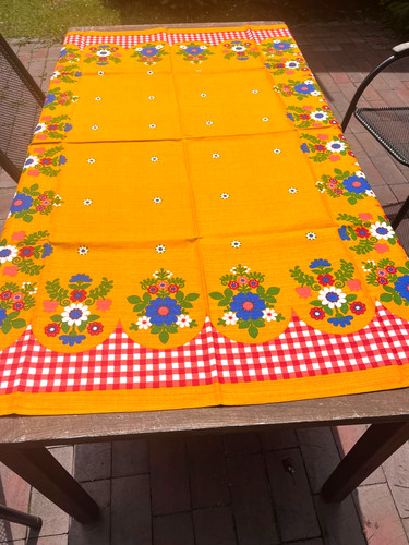 Orange bunte tischdecke - orange-bunte,
