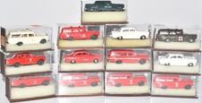 Brekina H0 1:87 13 Stück Pkw MB Einsatzfahrzeuge Polizei Feuerwehr, alle in OVP