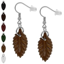 Echt Leder Ohrringe Handmade Ohrhänger in Blattform natürliche Eleganz für Damen