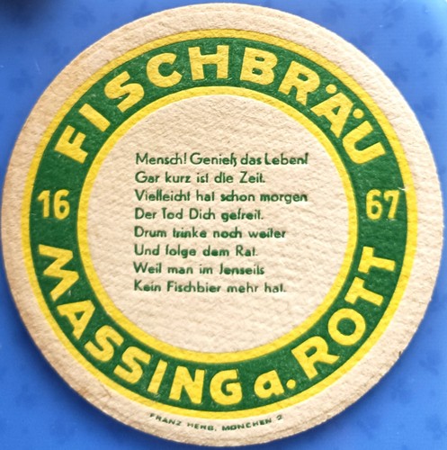 Alter bierdeckel fischbräu - alter,