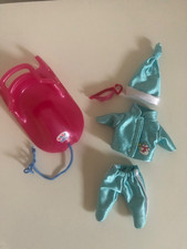 Baby born Miniworld Mini Schlitten Schneeanzug Skibrille blau pink