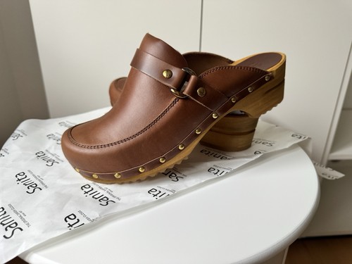 Sanita wood clogs braun leder - wood,