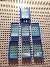 7x Lego Fenster, Rahmen Blau