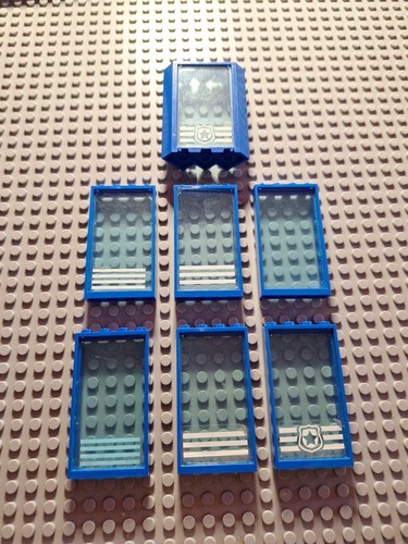 Lego fenster rahmen blau - 7x,