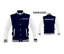 Personalisierte Herren Varsity Jacke College Letterman Jacke Wolle mit Echtleder