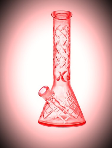 Glasbong ice neonrot transp - neonrot",