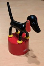 original BRIO Sweden Holz bunter Hund Drücker beweglich Holzspielzeug süß!