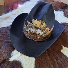 Westernhut Cowboyhut  Firma Wegener Show Hut mit Federn Western Reiten Party Hut