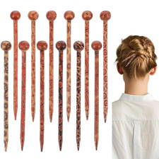 12 Stueck Haarnadeln Holz