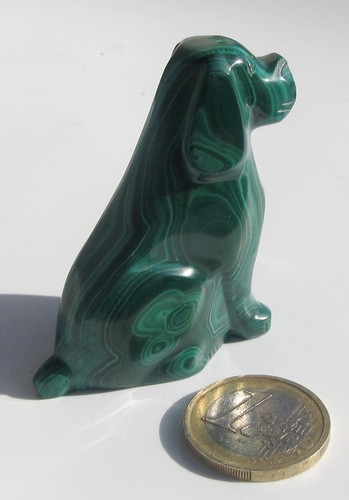 Hund malachit steinfigur - malachit,