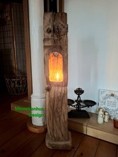 Stehlampe LED-aus Holz 101 Eichenbalken Windlicht Stele Skulptur Laterne Design 