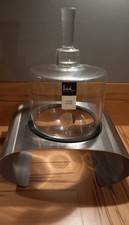 Seltene Eisch Karaffe auf Edelstahlsockel, Whisky Kristallglas  Extravagant