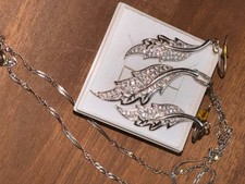 925 Silber Ohrringe und Kette