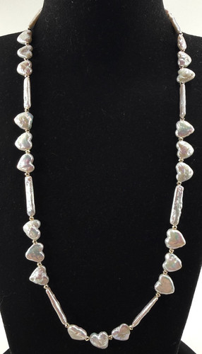 Luxus biwa perlen kette herz - kette,
