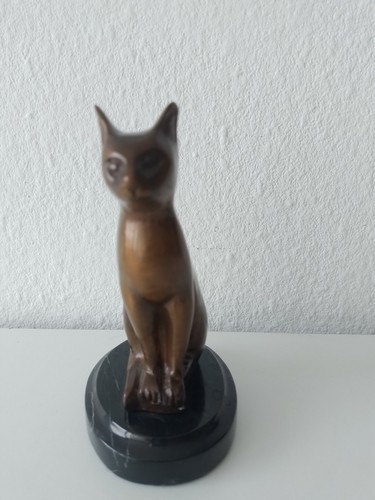 Figur katze massive bronze - figur,,