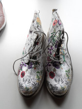 Flacher Schuh, creme Glitzer Blumen, NEU ohne Etik., von RIEKER,  Gr. 41