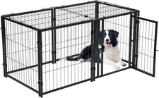 XXL Hundekäfig Metall Hundebox Transportkäfig Transportbox 2 Türen, 124x61x61cm