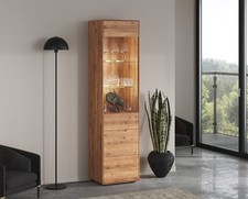 Vitrine Schrank 51x200cm Massivholz Eiche geölt Wildeiche massiv NEU OVP!!!