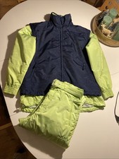 On the Edge Schneeanzug Skianzug Anzug Ski Jacke Hose Grün Blau Blumen Weste 40
