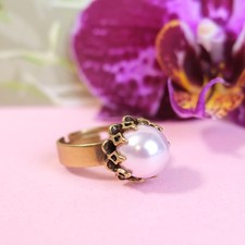 Damen-Ring Perle Silber