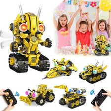 5-in-1 Technik Ferngesteuertes Roboter-Baukasten mit LED-Licht  Bauspielzeug