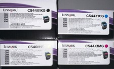 4x Lexmark C544X1KG / C544X1YG