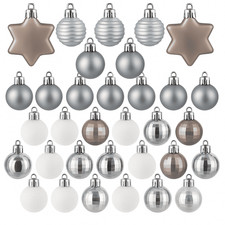 132 Weihnachtskugeln Silber