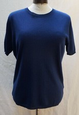 Seide Kaschmir Pullover blau L