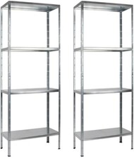 SCHULTE Regalwelt 2er Set Steckregal mit 4 PowerMAX Fachböden, 65 kg Tragkraft