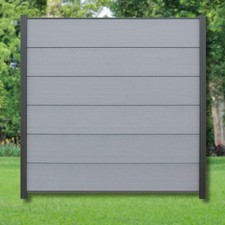 WPC XL Zaun Komplettset grau