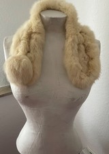 Schal Pelz Echt Pelz NEU Pelzschal Kaninchen Gelb Beige