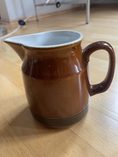 Antik 50 60 er Jh. Krug Henkelkanne Milchkanne groß 0,8 l H 14 cm braun Schnabel