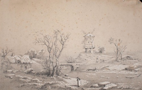 Dorf windmühle holland - windmühle,
