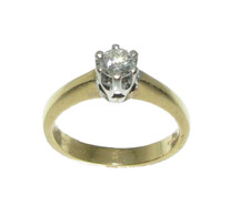 Damen Damen 18ct 18 Karat Gold Diamant Solitär Verlobungsring UK Größe L