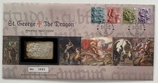 St. George and The Dragon Silver Ingot Cover 2001 Numisbrief Coincover