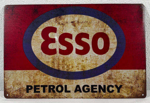 Retro blechschild esso petrol - blechschild,