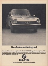 Glas 1300 GT - Reklame Werbeanzeige Original-Werbung 1967